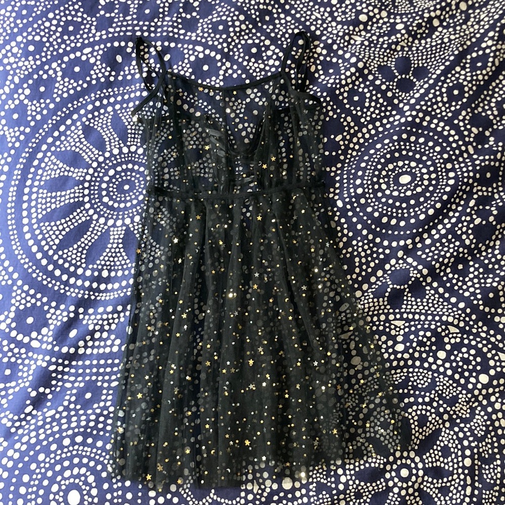 Mesh baby doll dress.
